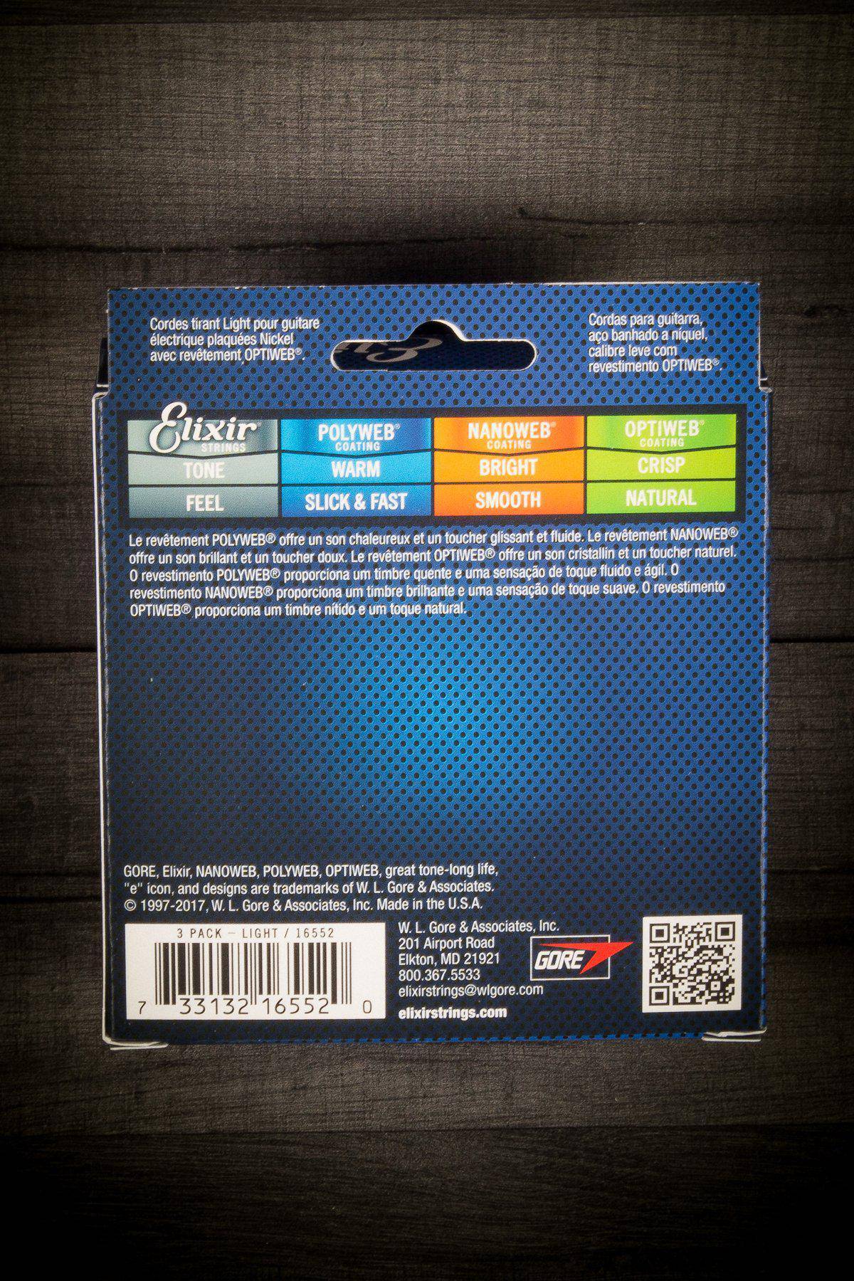 Elixir Electric Optiweb Guitar Strings 3 Pack: 10-46