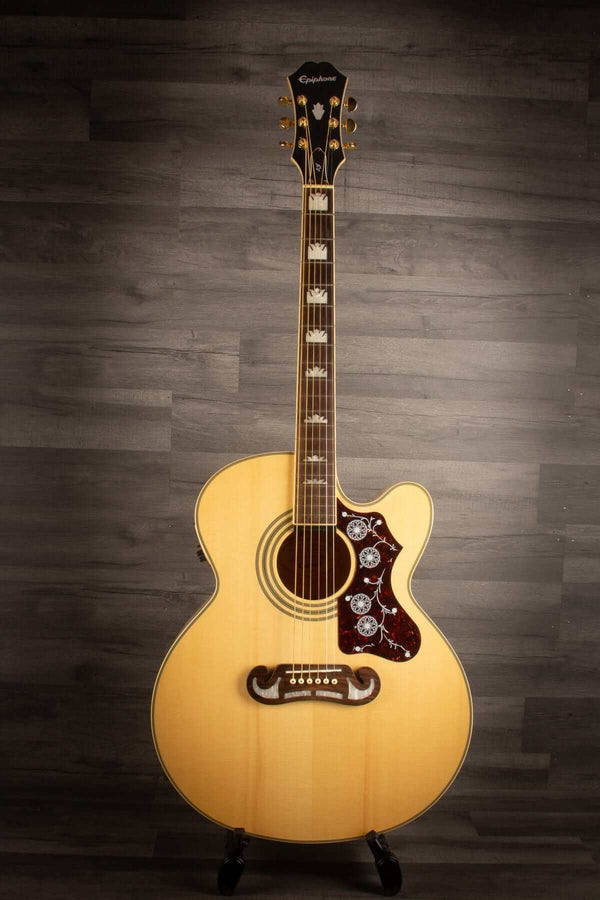 Epiphone Acoustic Guitar USED - Epiphone EJ-200CE Natural with Hard case