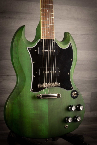 USED - Epiphone SG Classic Worn P-90s - Inverness Green, inc pod case