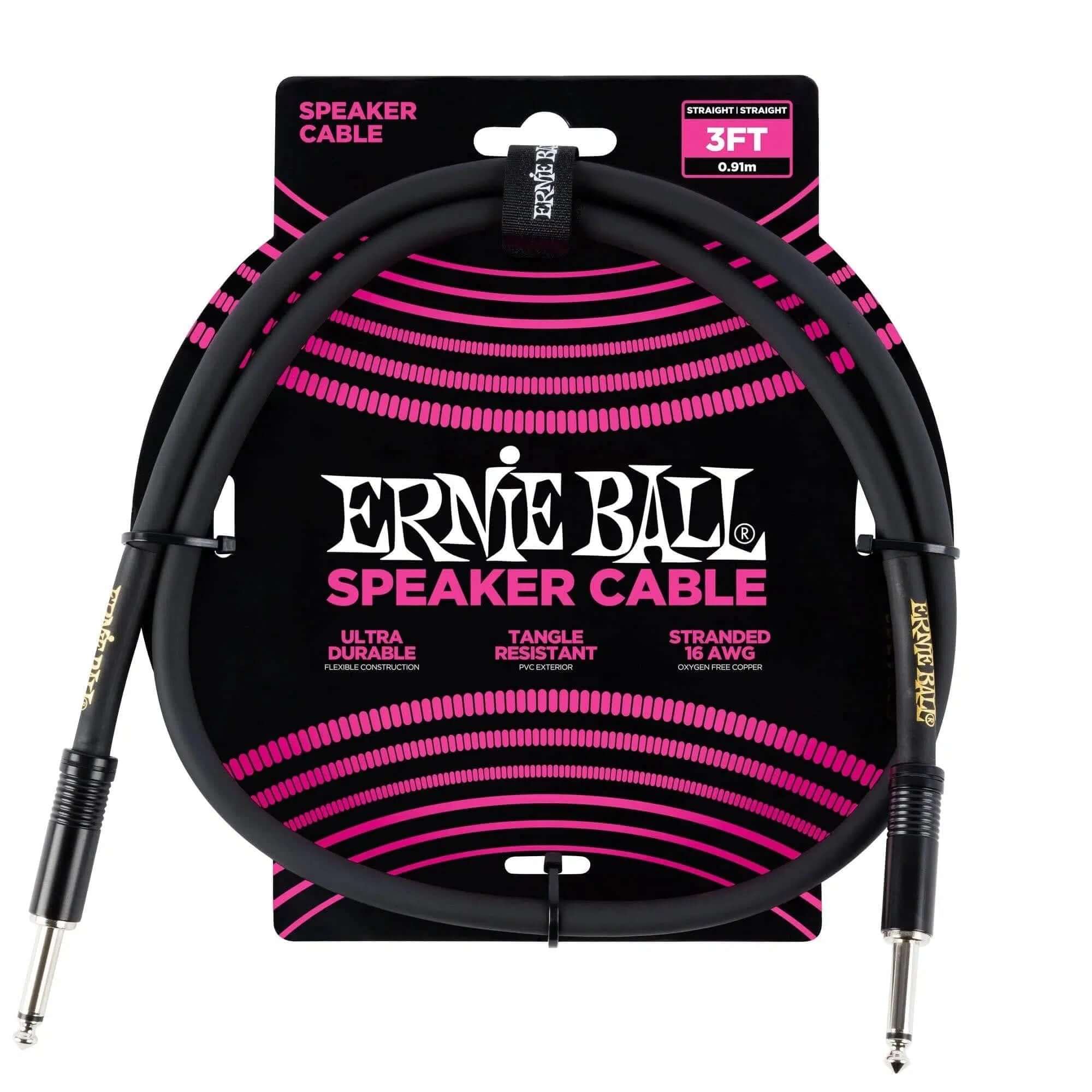 Ernie Ball 3 Ft Straight / Straight Speaker Cable