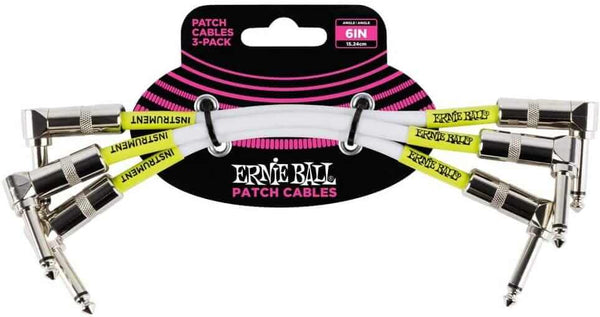 Ernie Ball 6" Patch Cable - 3 Pack White