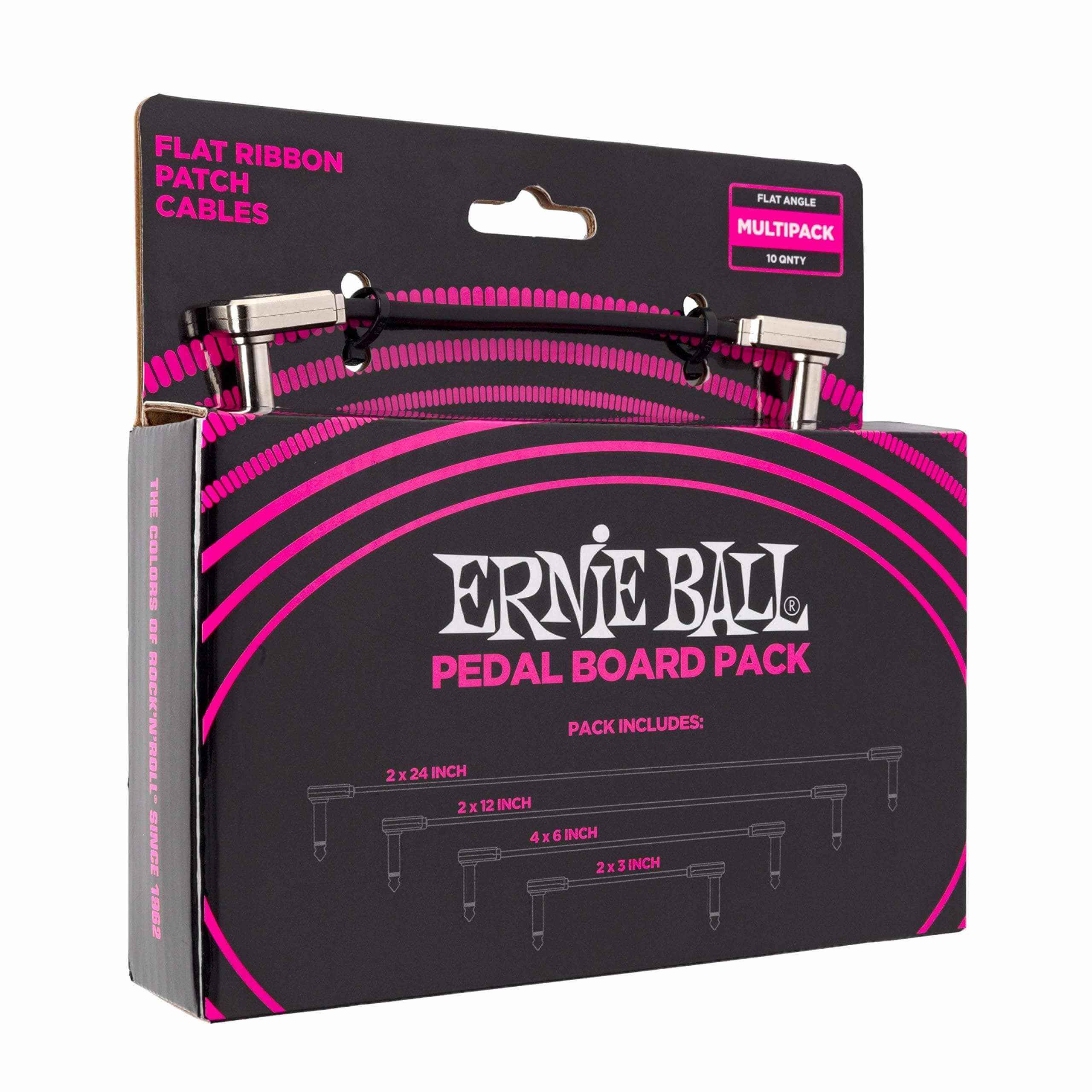 Ernie Ball Flat Ribbon Patch Cable - Pedal Board Multipack - Black