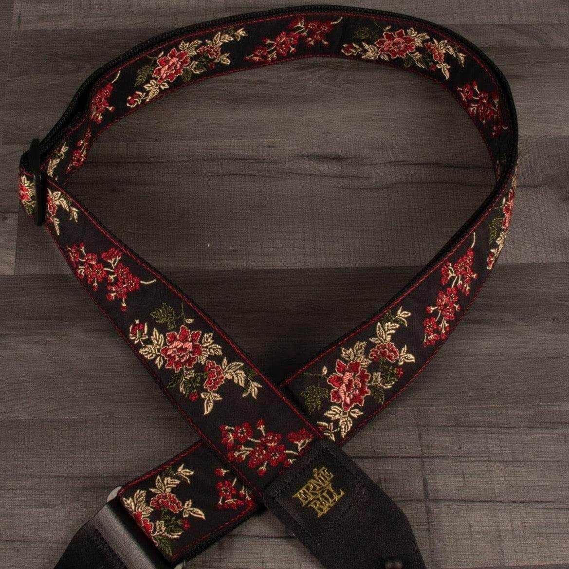 Ernie Ball Jacquard Guitar Strap - Red Rose