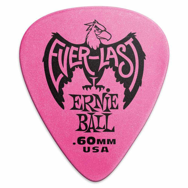 Ernie Ball Everlast Picks .60mm Pink 12-Pack
