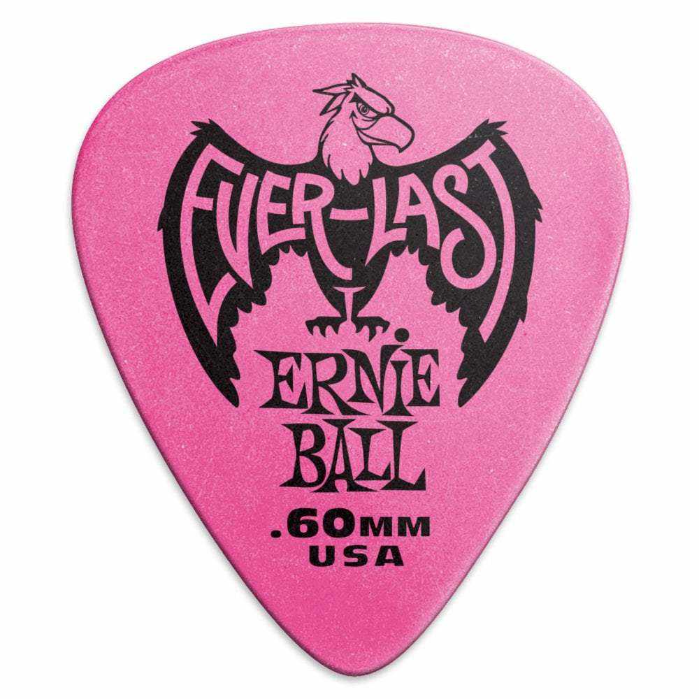 Ernie Ball Everlast Picks .60mm Pink 12-Pack