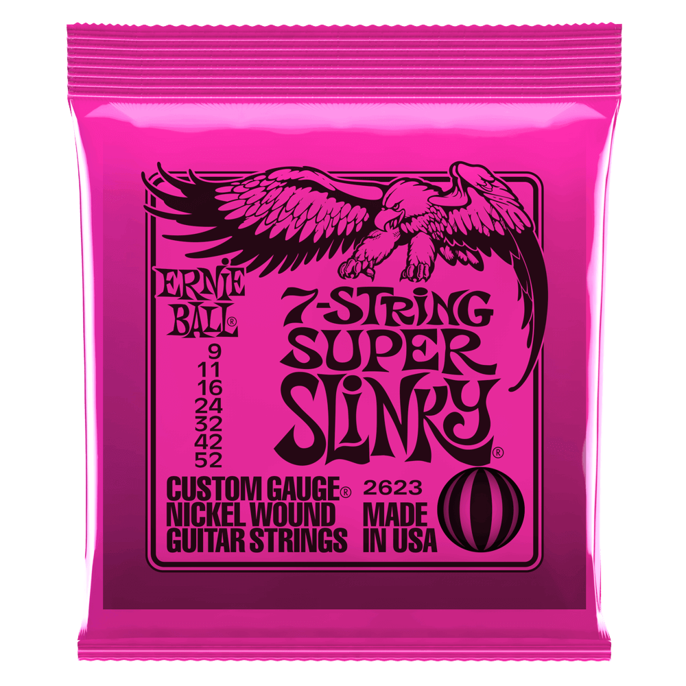 ERNIE BALL 2623 7-String Super Slinky 9-52 Nickel Wound Electric Guitar
