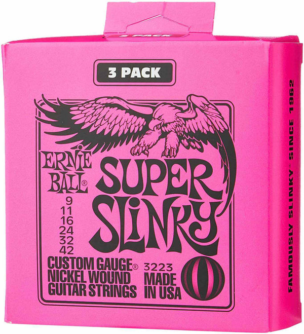 Ernie Ball Super Slinky 3223 Guitar Strings 9-42 - 3 Pack