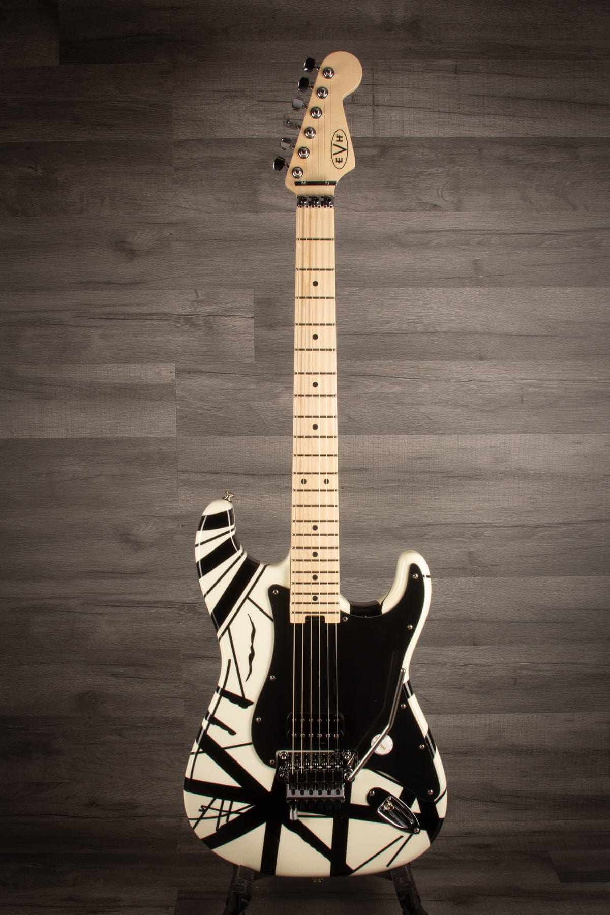 EVH Striped Series Electric Guitar - White with Black Stripes