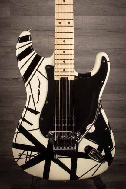 EVH Striped Series Electric Guitar - White with Black Stripes