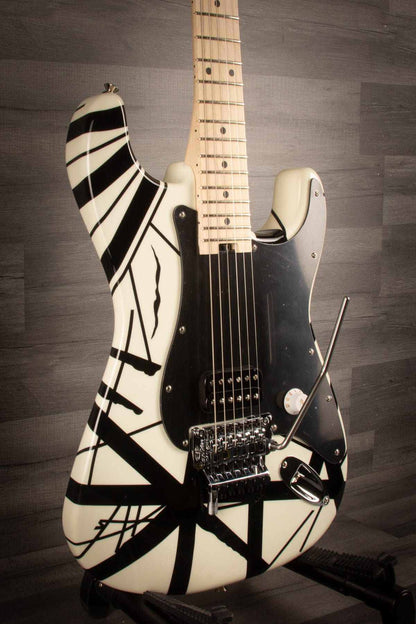 EVH Striped Series Electric Guitar - White with Black Stripes