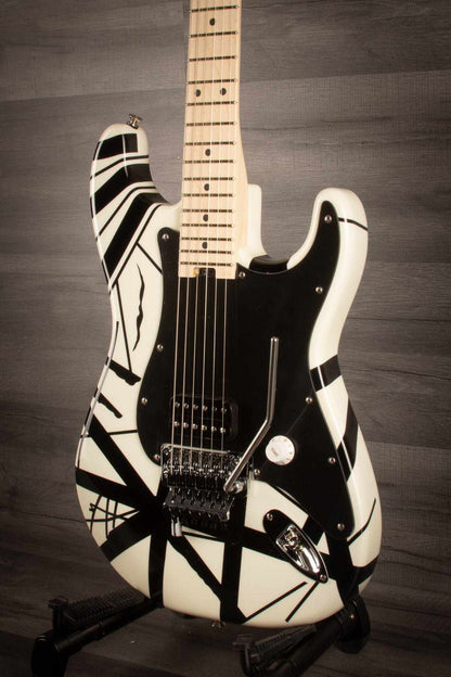 EVH Striped Series Electric Guitar - White with Black Stripes