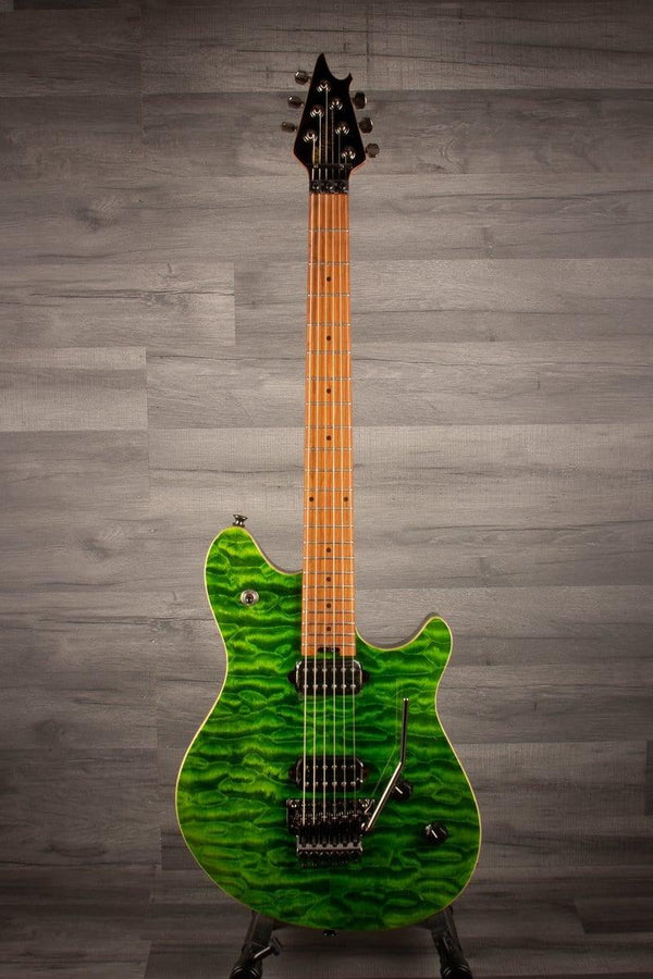 EVH Wolfgang Standard QM Baked Maple Fingerboard Transparent Green
