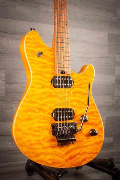 EVH Wolfgang WG Standard QM Electric Guitar - Transparent Amber
