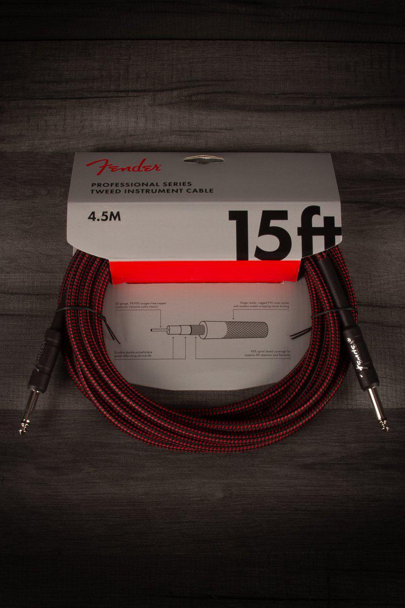 Fender Accessories Fender Professional Series 15' Instrument Cable Red Tweed