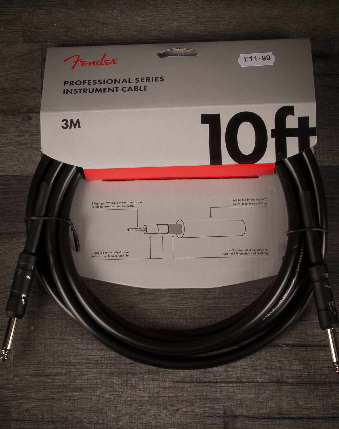 Fender Accessories Fender Professional Series Instrument Cable 10 Foot Black