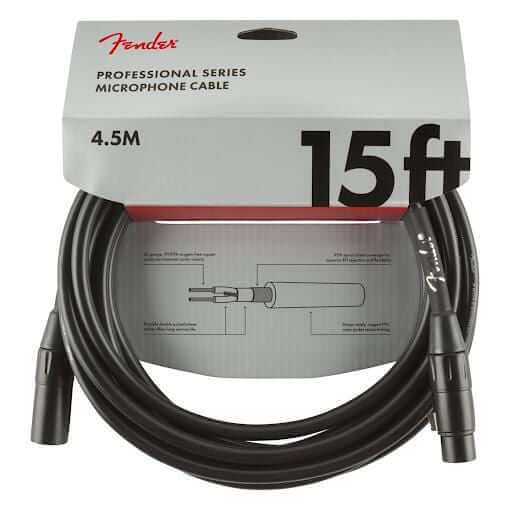 Fender Professional Series Microphone Cable, 15ft - Black