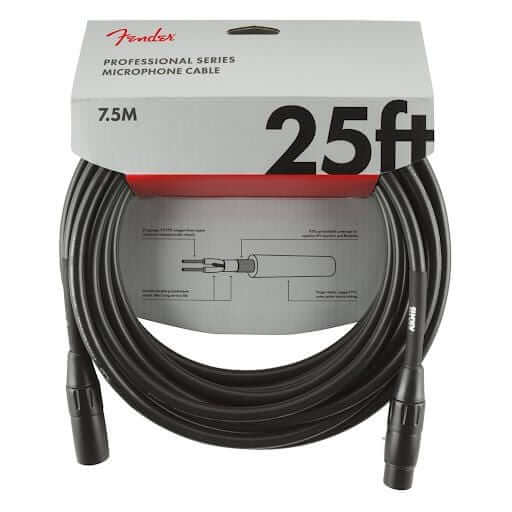 Fender Professional Series Microphone Cable, 25ft - Black