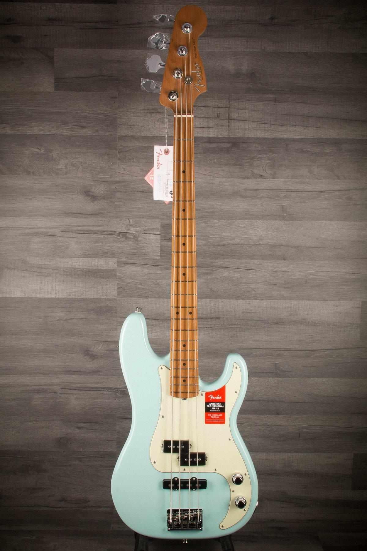 Fender Limited Edition American Professional Precision Bass Guitar - Roasted Daphne Blue