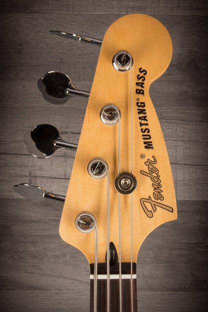 USED - Fender Mustang Bass Guitar - Olympic White, Pau Ferro