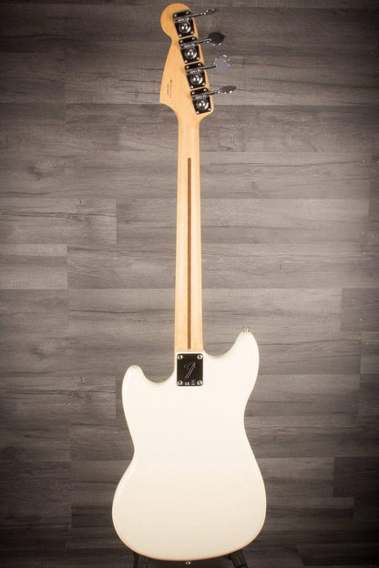 USED - Fender Mustang Bass Guitar - Olympic White, Pau Ferro