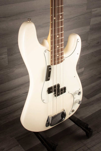 USED - Fender Standard Precision Bass Guitar, Rosewood Fingerboard - Olympic White