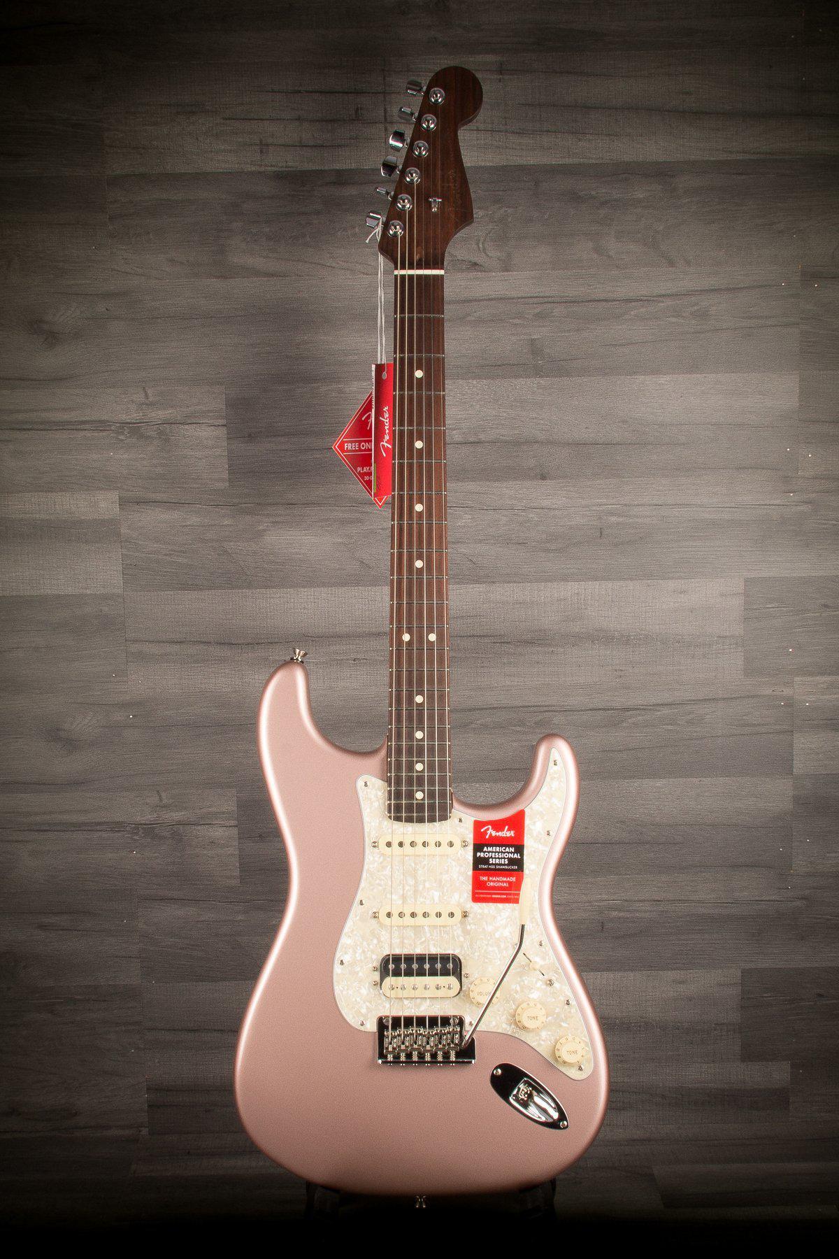 Fender Electric Guitar Fender FSR American Pro HSS Stratocaster, Rose Gold, Rosewood Neck