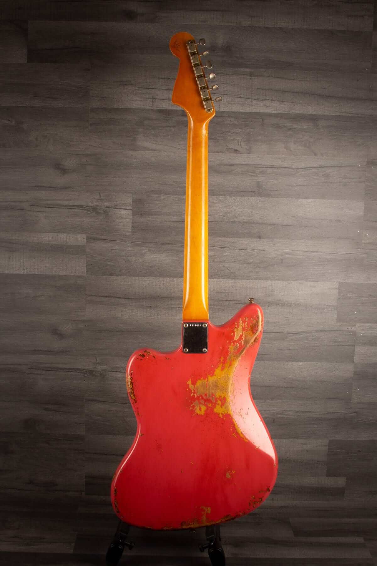 USED - Fender Carlos Lopez Masterbuilt '62 Jazzmaster (2021) - Faded Fiesta red over sunburst Heavy relic.