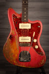 Fender Electric Guitar USED - 2021 Carlos Lopez Masterbuilt Jazzmaster - Fiesta red over sunburst relic.