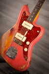 Fender Electric Guitar USED - 2021 Carlos Lopez Masterbuilt Jazzmaster - Fiesta red over sunburst relic.