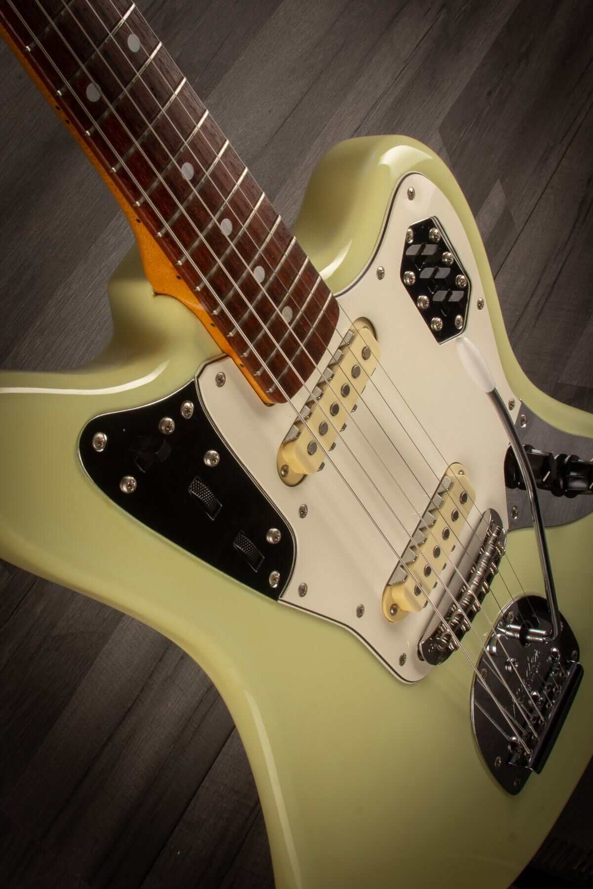 USED - Fender Crafted in Japan JG-66 Jaguar, Sonic Blue (faded) matching headstock