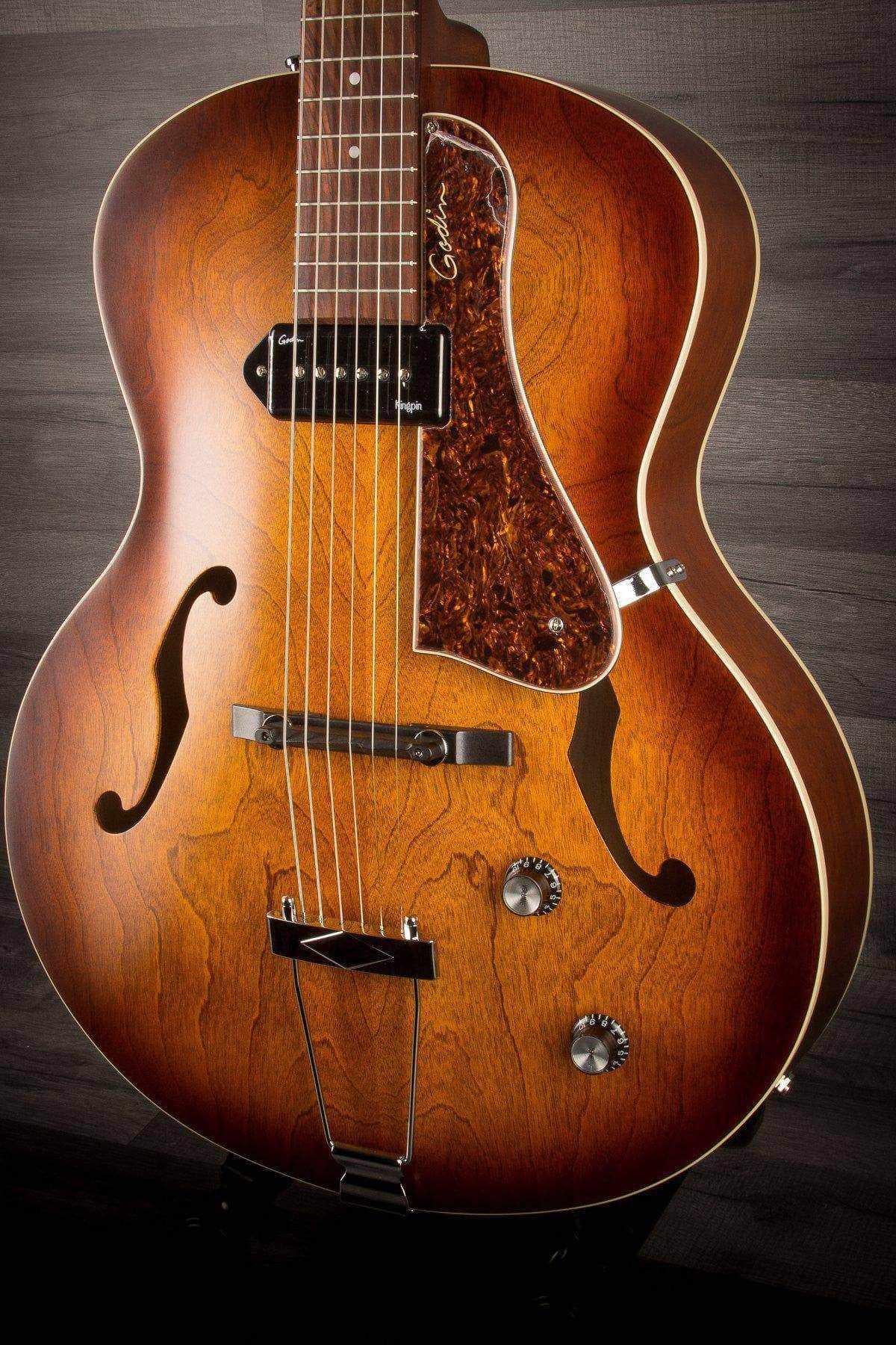 Godin 5Th Avenue Kingpin P90 Cognac Burst