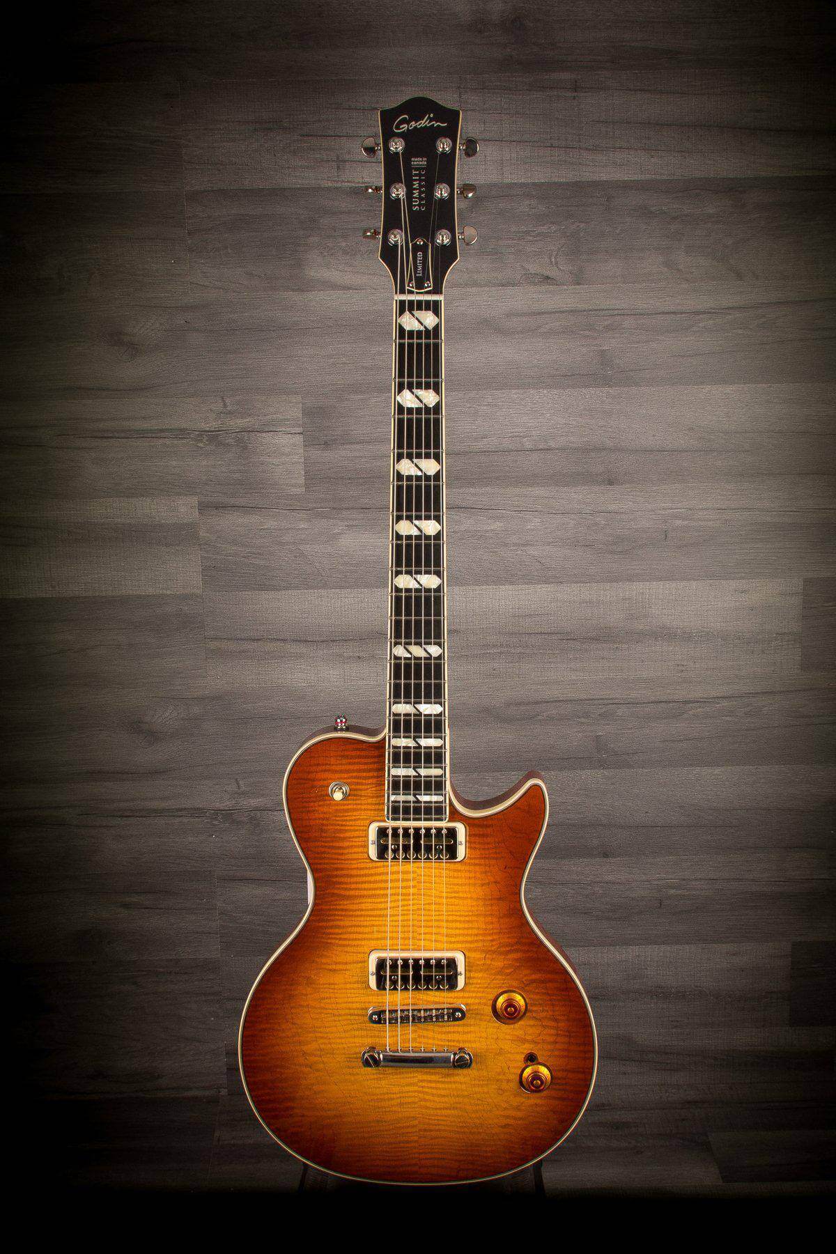 Godin Summit Classic Supreme Limited Cognac Burst Flame Top