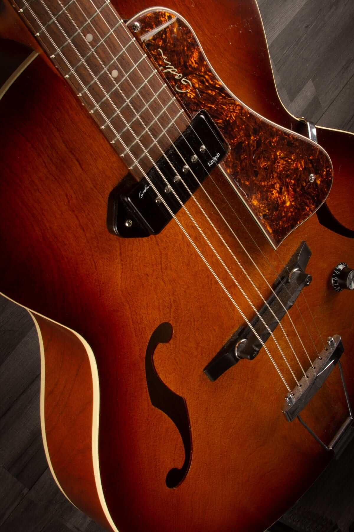 USED - Godin 5Th Avenue Kingpin P90 - Cognac Burst