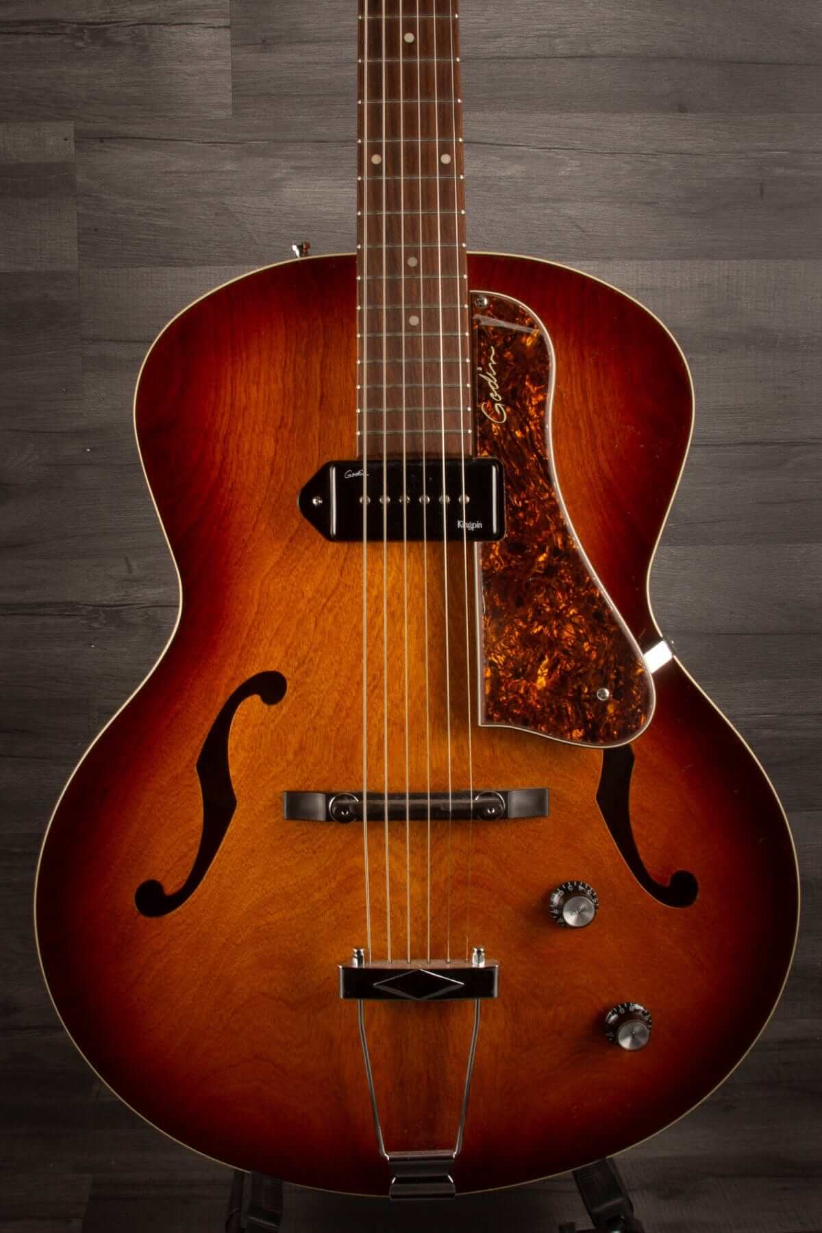 USED - Godin 5Th Avenue Kingpin P90 - Cognac Burst