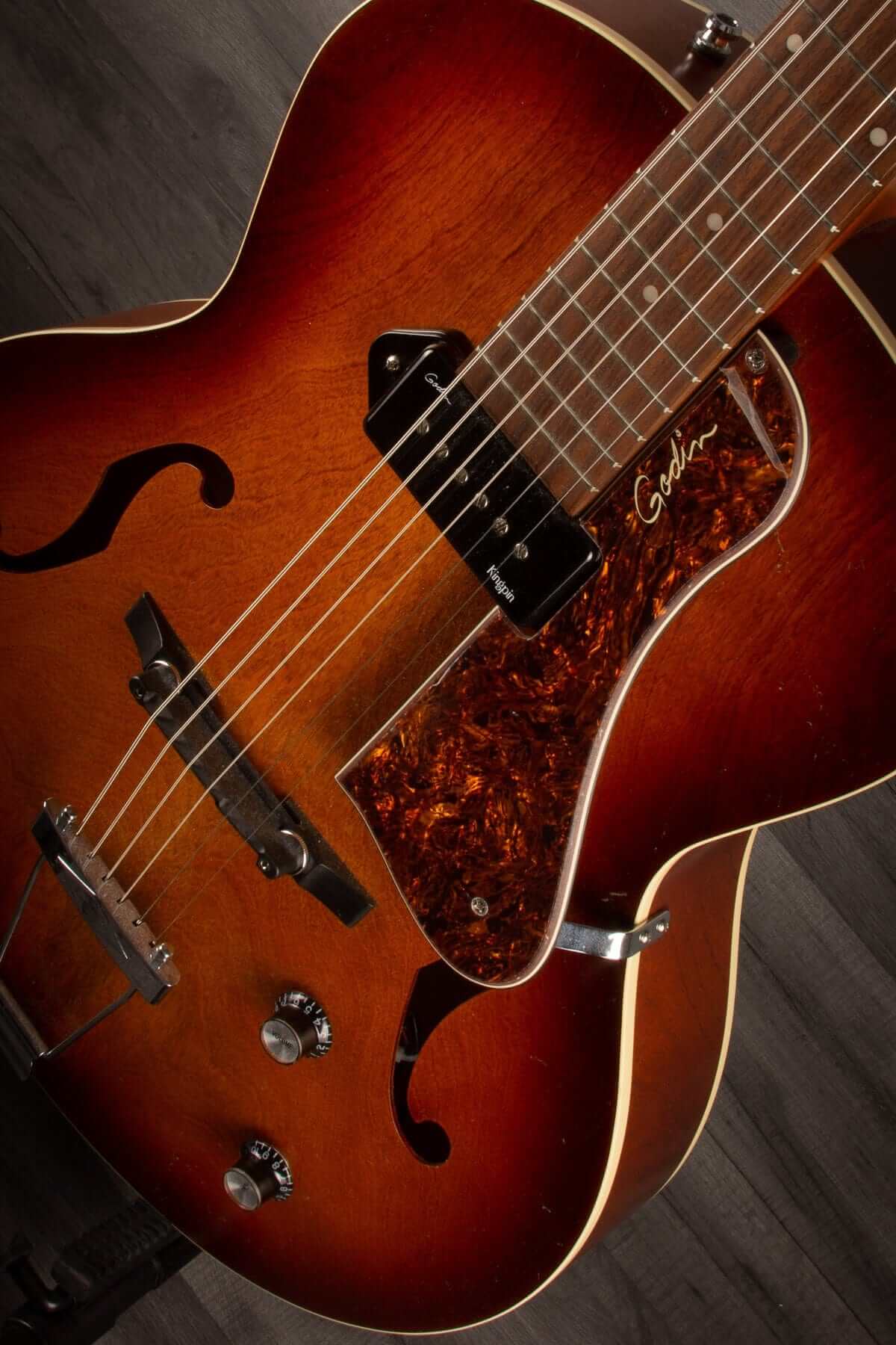 USED - Godin 5Th Avenue Kingpin P90 - Cognac Burst