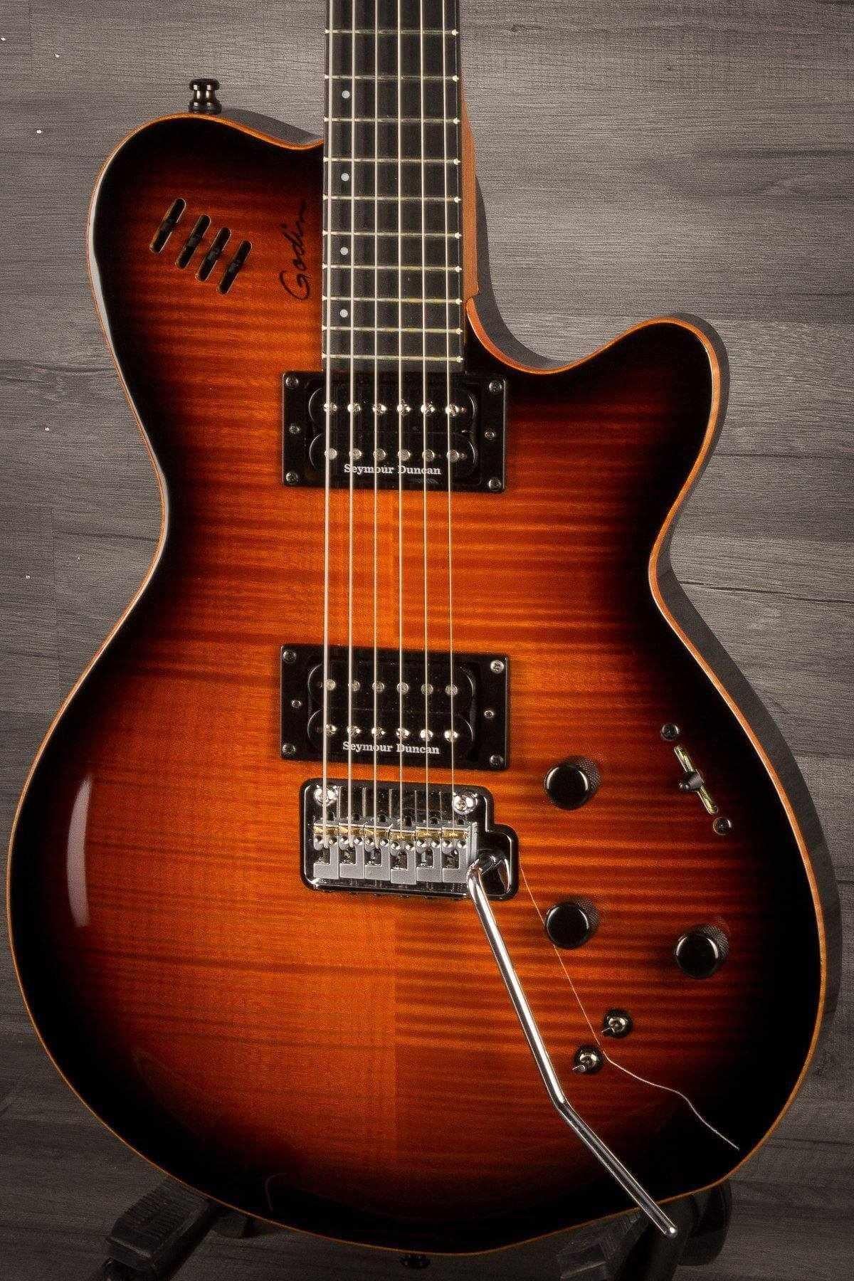 USED - Godin LGXT AA, Cognac Burst Flame Top
