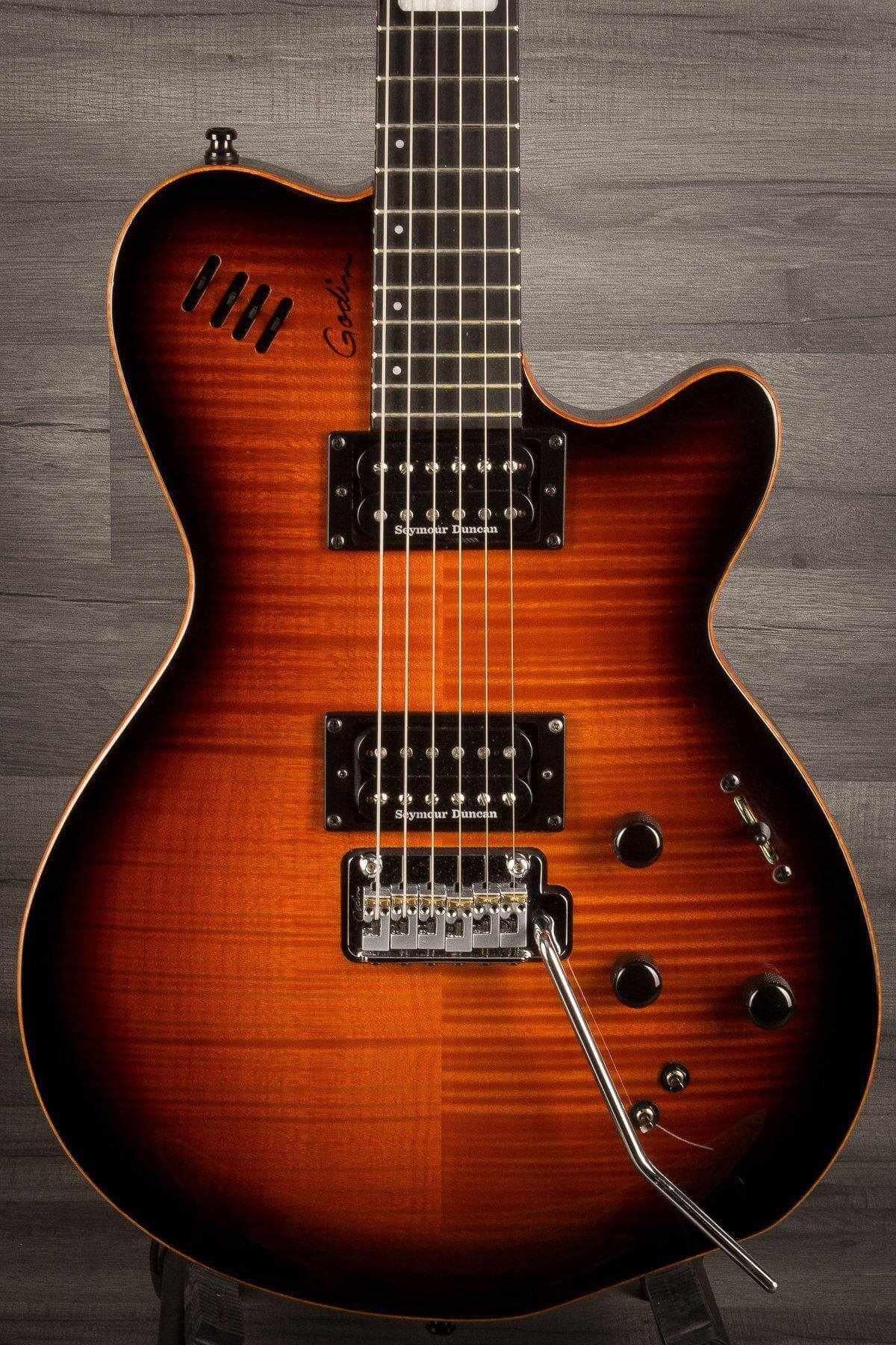 USED - Godin LGXT AA, Cognac Burst Flame Top
