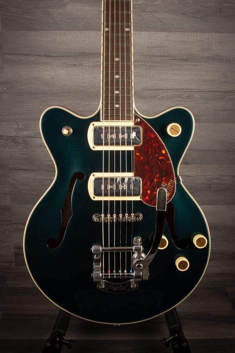 Gretsch - G2655T-P90 Streamliner™ Center Block Jr. Double-Cut P90 with Bigsby®, Laurel Fingerboard, Two-Tone Midnight Sapphire and Vintage Mahogany Stain