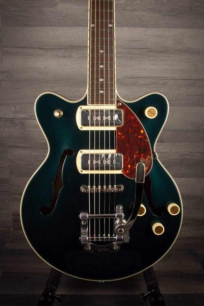 Gretsch - G2655T-P90 Streamliner™ Center Block Jr. Double-Cut P90 with Bigsby®, Laurel Fingerboard, Two-Tone Midnight Sapphire and Vintage Mahogany Stain