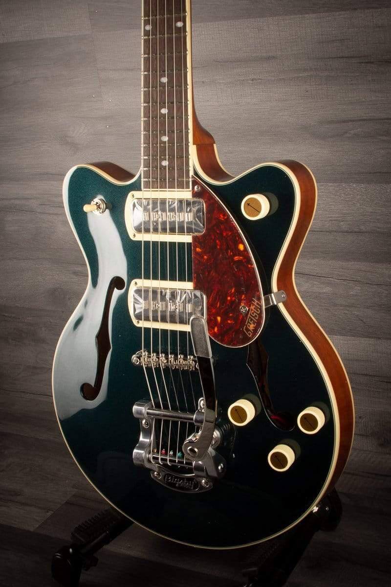 Gretsch - G2655T-P90 Streamliner™ Center Block Jr. Double-Cut P90 with Bigsby®, Laurel Fingerboard, Two-Tone Midnight Sapphire and Vintage Mahogany Stain