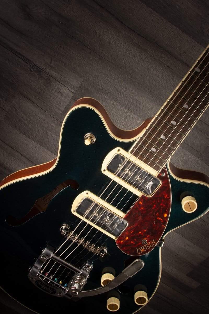 Gretsch - G2655T-P90 Streamliner™ Center Block Jr. Double-Cut P90 with Bigsby®, Laurel Fingerboard, Two-Tone Midnight Sapphire and Vintage Mahogany Stain