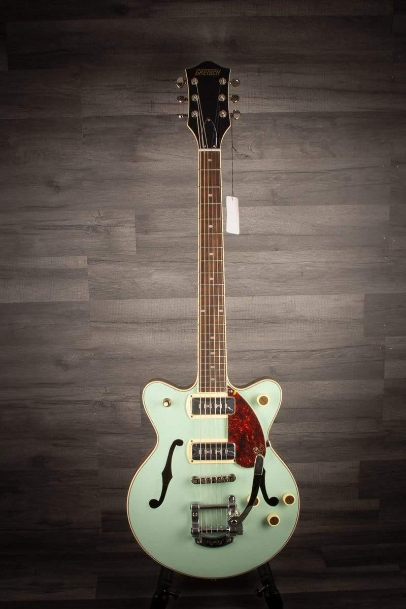 Gretsch - G2655T-P90 Streamliner™ Center Block Jr. Double-Cut P90 with Bigsby®, Laurel Fingerboard, Two-Tone Mint Metallic and Vintage Mahogany Stain