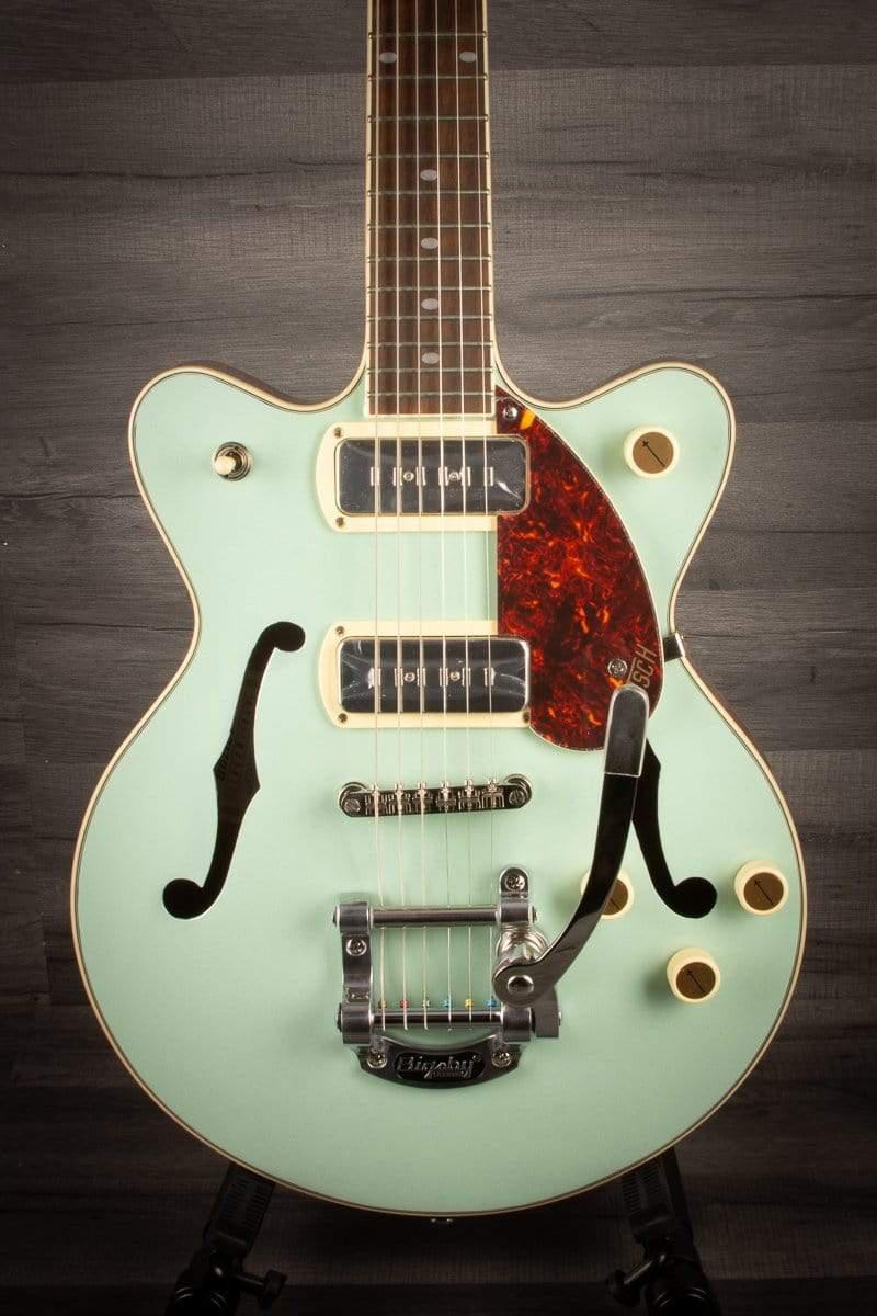 Gretsch - G2655T-P90 Streamliner™ Center Block Jr. Double-Cut P90 with Bigsby®, Laurel Fingerboard, Two-Tone Mint Metallic and Vintage Mahogany Stain