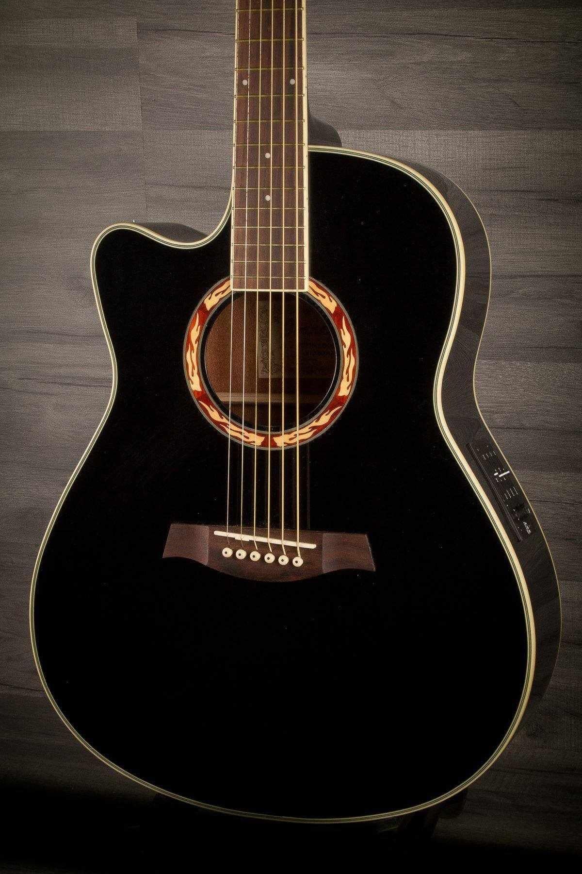 USED - Ibanez AEF18LE Left-Handed Acoustic-Electric Guitar Black
