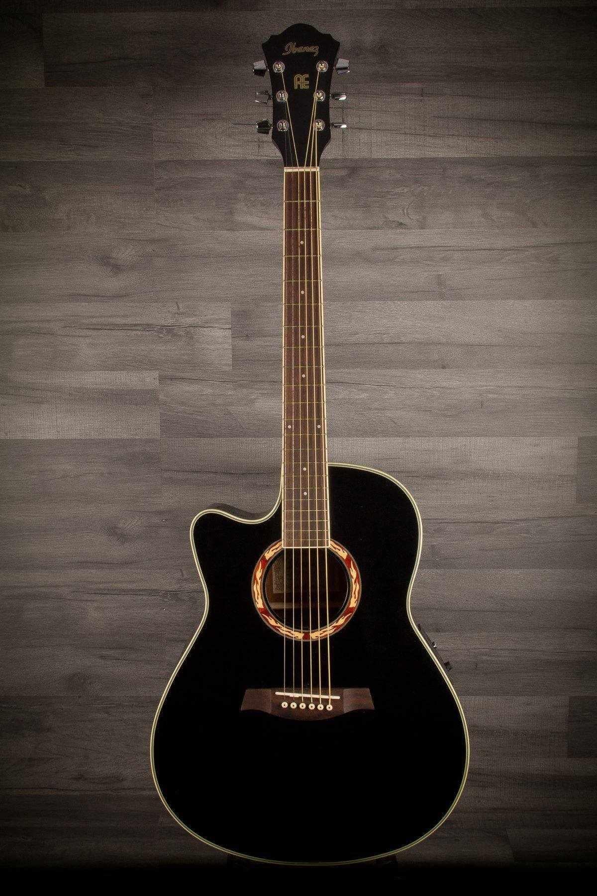 USED - Ibanez AEF18LE Left-Handed Acoustic-Electric Guitar Black