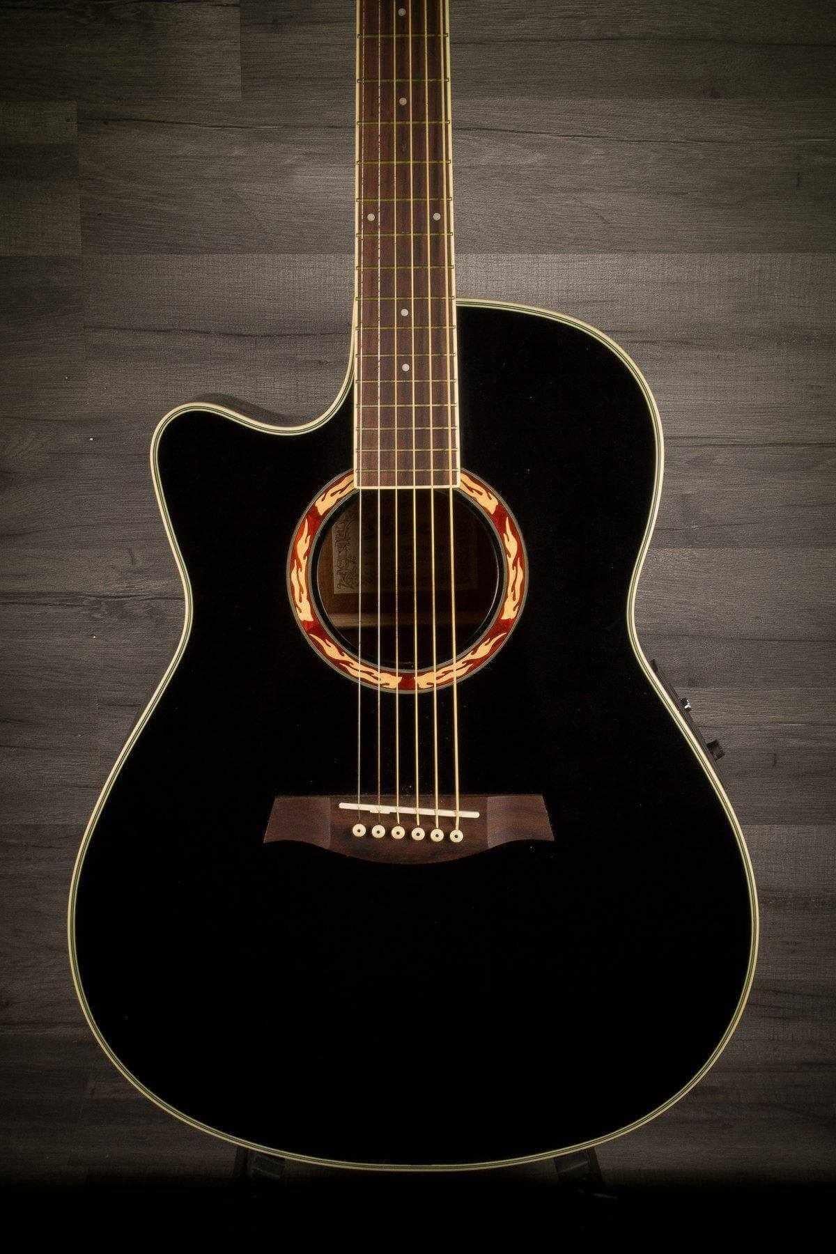 USED - Ibanez AEF18LE Left-Handed Acoustic-Electric Guitar Black