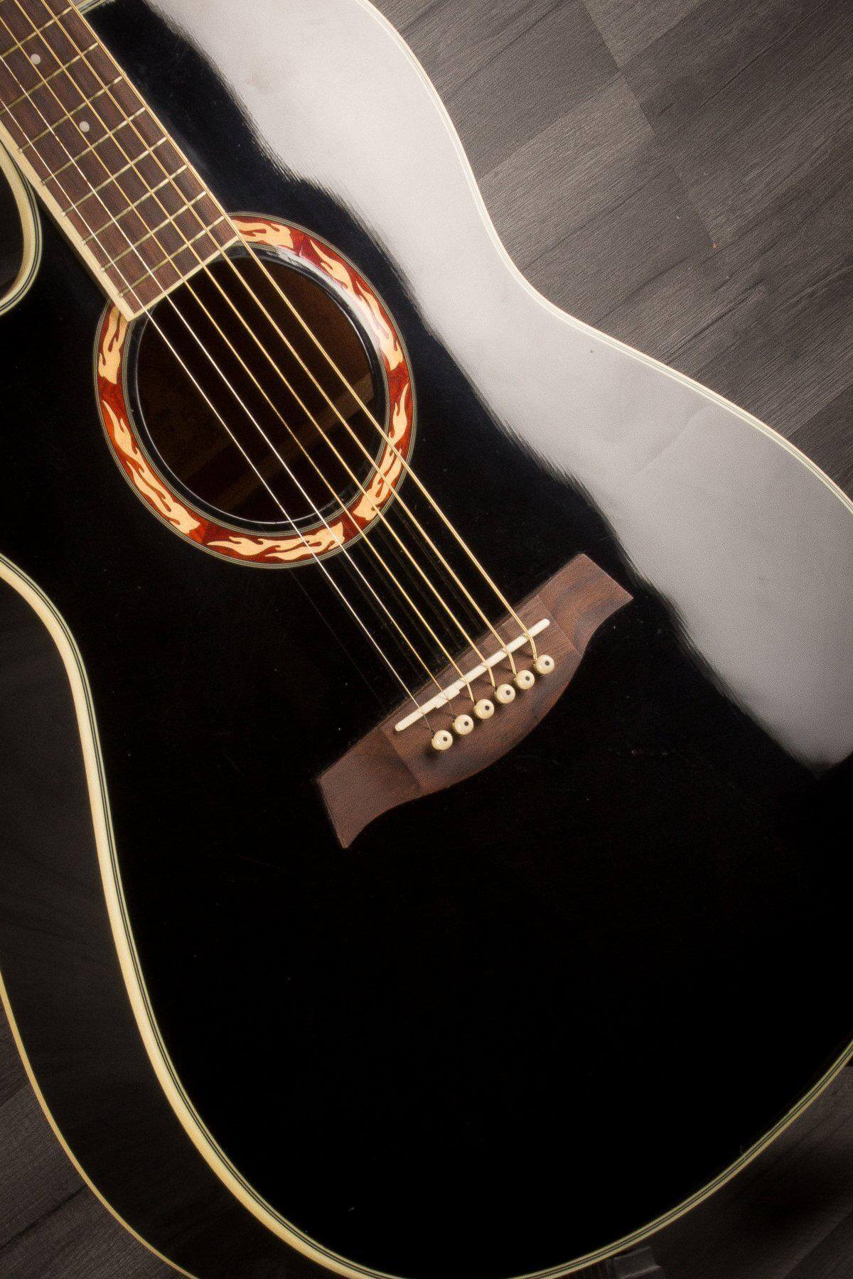 USED - Ibanez AEF18LE Left-Handed Acoustic-Electric Guitar Black