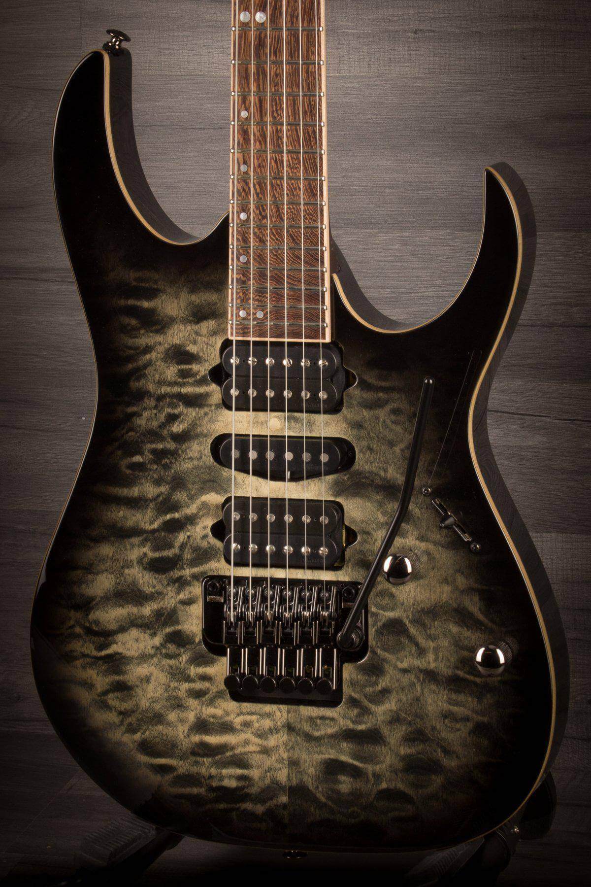 Ibanez RG970QMZ-BIB RG Premium Guitar in Black Ice Burst