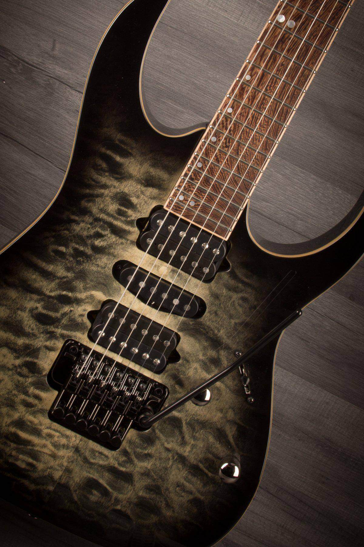 Ibanez RG970QMZ-BIB RG Premium Guitar in Black Ice Burst