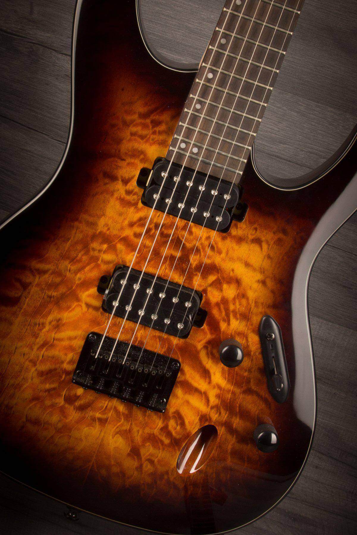 Ibanez S621QM-DEB Hardtail Electric Guitar - Dragon Eye Burst